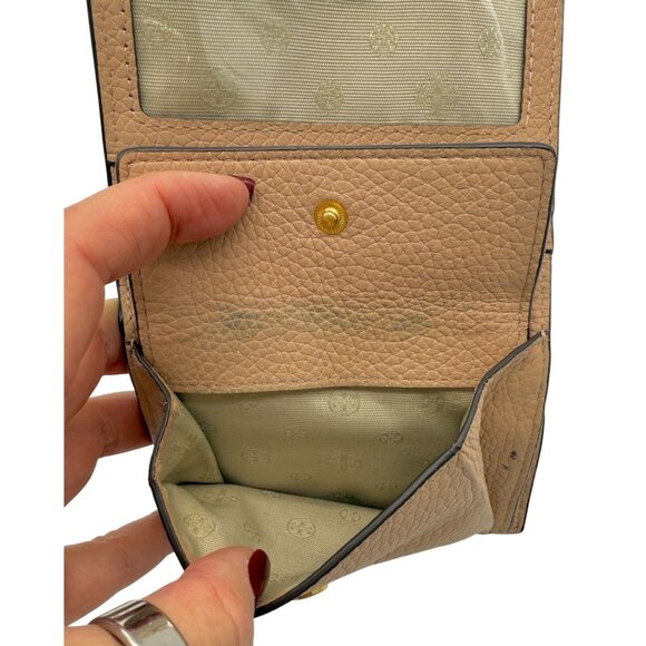 Tory Burch Bifold Wallet Blake Color Block Black Beige - Picture 6 of 8